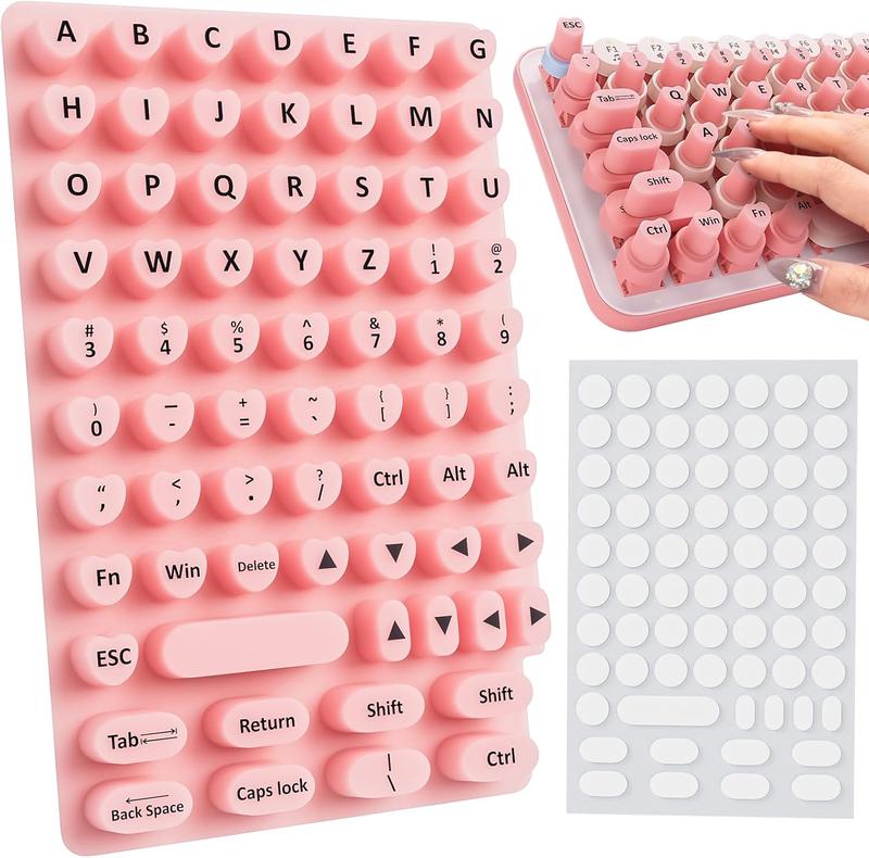 Nail Art Keyboard Protector, Silicone Keycap Cover for Long Nails, Universal Nail Art Keyboard Sticker, Durable and Easy to Install