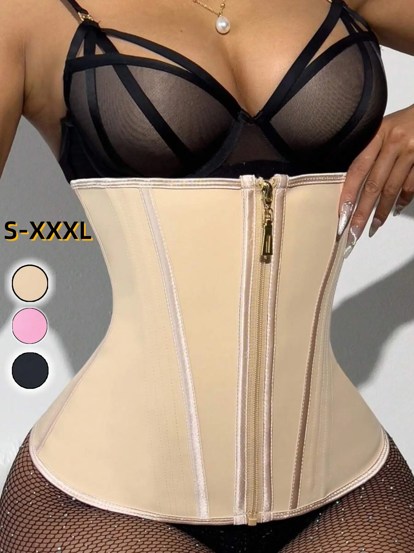 Luxurious Latex Shapewear Waist Cincher, Dual Zipper and Hook Closure, Strong Compression, Plus Size Postpartum Wear, Daily Use, Compression Body Shaper, shaper, waist trainer, girdle