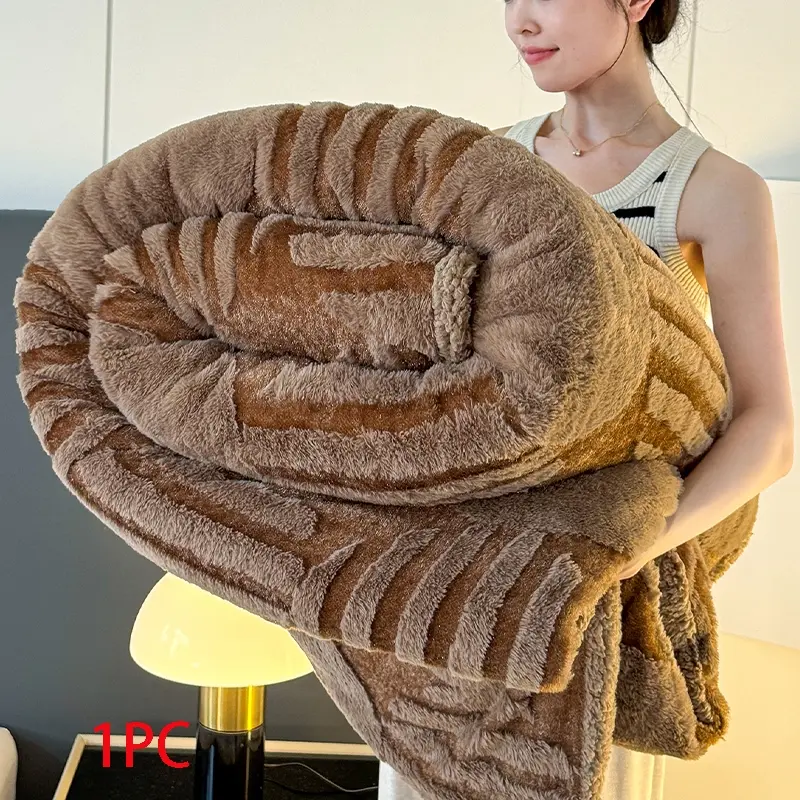 New Dual-Layer Thickened Rabbit Fur Blanket, Soft and Comfortable, 8 Colors Available, Ideal for Bedroom, Living Room, Office, Nap Sofa