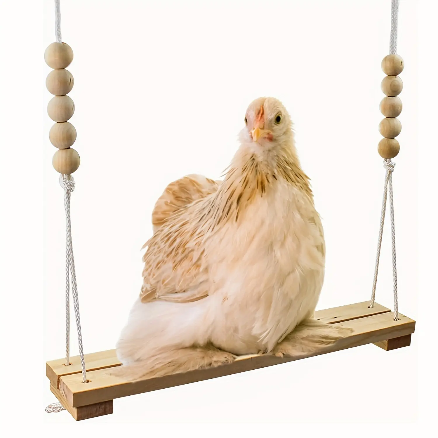 Chicken Swing Toy for Coop Handmade Natural Safe Wooden Additions Large Durable Perch Ladder for Poultry Run Rooster Hens Chicks Pet Parrots Macaw Entertainment Stress Relief for Birds