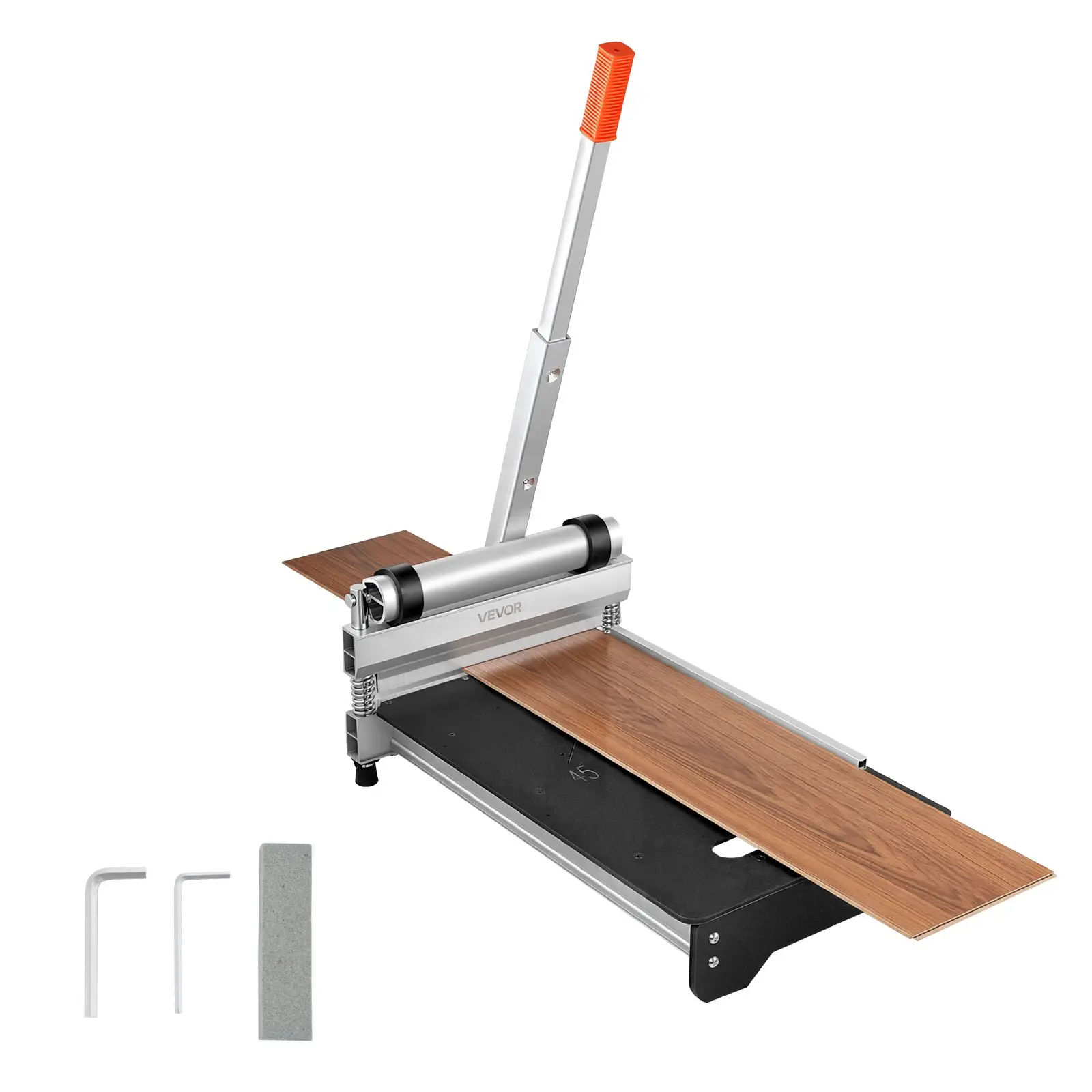 VEVOR 13 inch Vinyl Floor Cutter, 12mm Thick Laminate Flooring Cutter with 15 ° /30 ° /45 °   Adjustable Angle Settings, Flexible Wheels, Telescoping Handle, Certain Engineered Wood, LVT, VCT, SPC, LVP, WPC, Engineered Hardwood