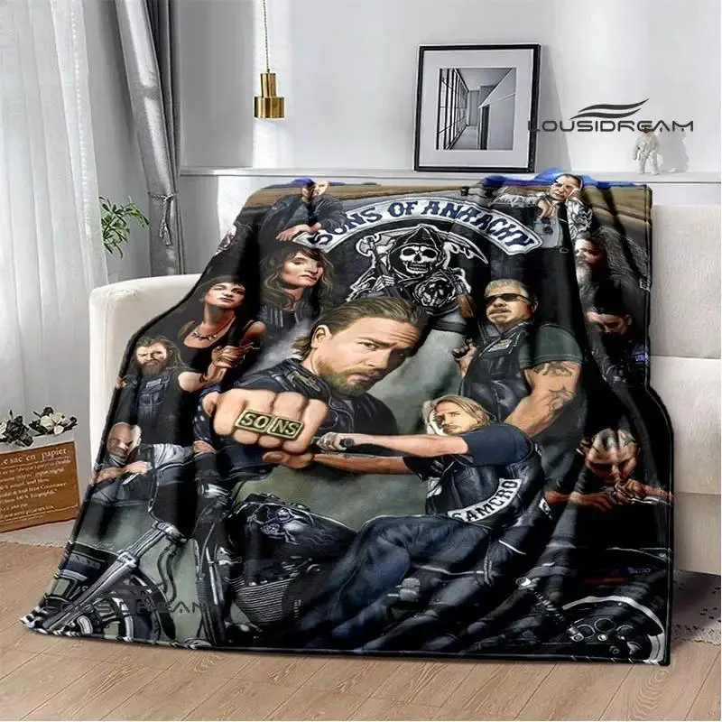 Sons of Anarchy Retro Printing blanket Children Warm Blanket Flange Soft and Comfortable Blankets picnic blanket Birthday Gift