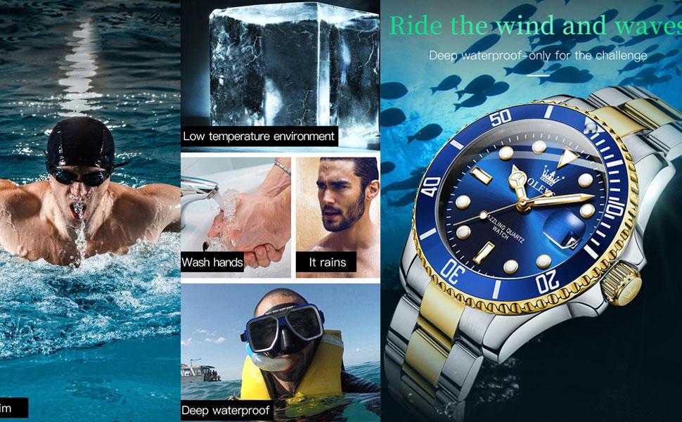 Men's Luxury Dress Watch Blue Dial 40mm Stainless Steel Band Rotating Quartz Analog Waterproof Luminous Big Face Boss Wrist Watch Springtok Men's Luxury Dress Watch Blue Dial 40mm Stainless Steel Band Rotating Quartz Analog Waterproof Luminous Big Face Boss Wrist Watch Springtok