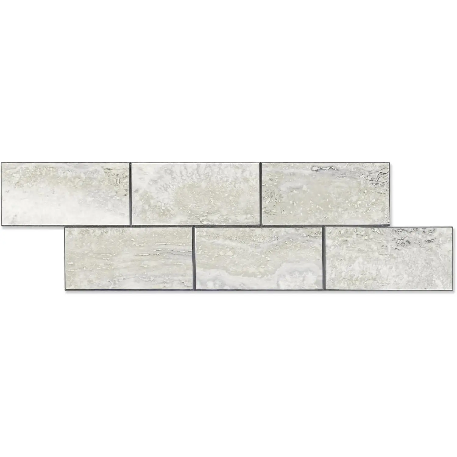 1/3 Sheet Subway Tile Peel and Stick Backsplash, Beige Stone Texture with Grey Grout Kitchen Backsplash Wall Tile(Only 1/3 Sample)