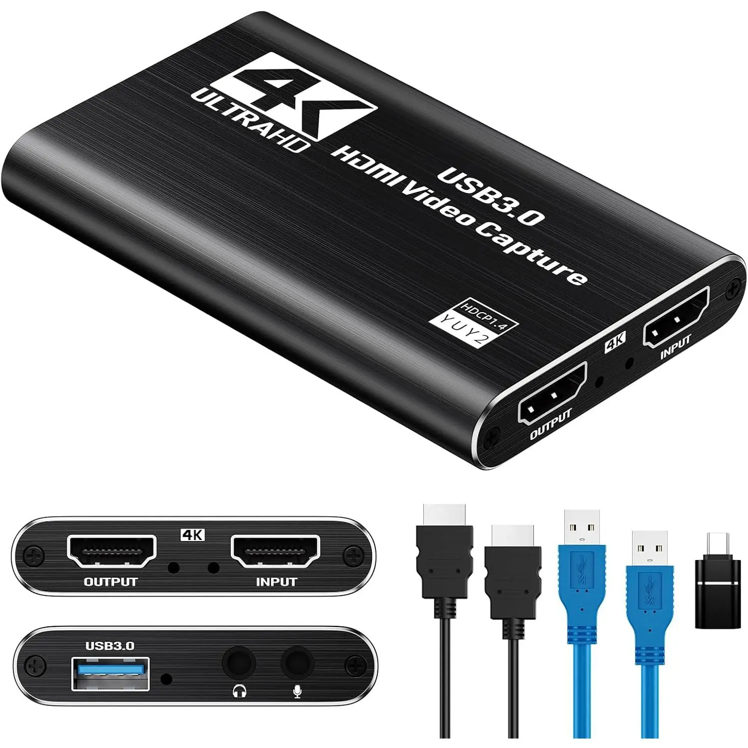 HDMI Capture Card, 1080P 60FPS USB 3.0 Video Capture Device for Streaming, Compatible with Switch, PS5, PS4, Xbox, Camera, PC