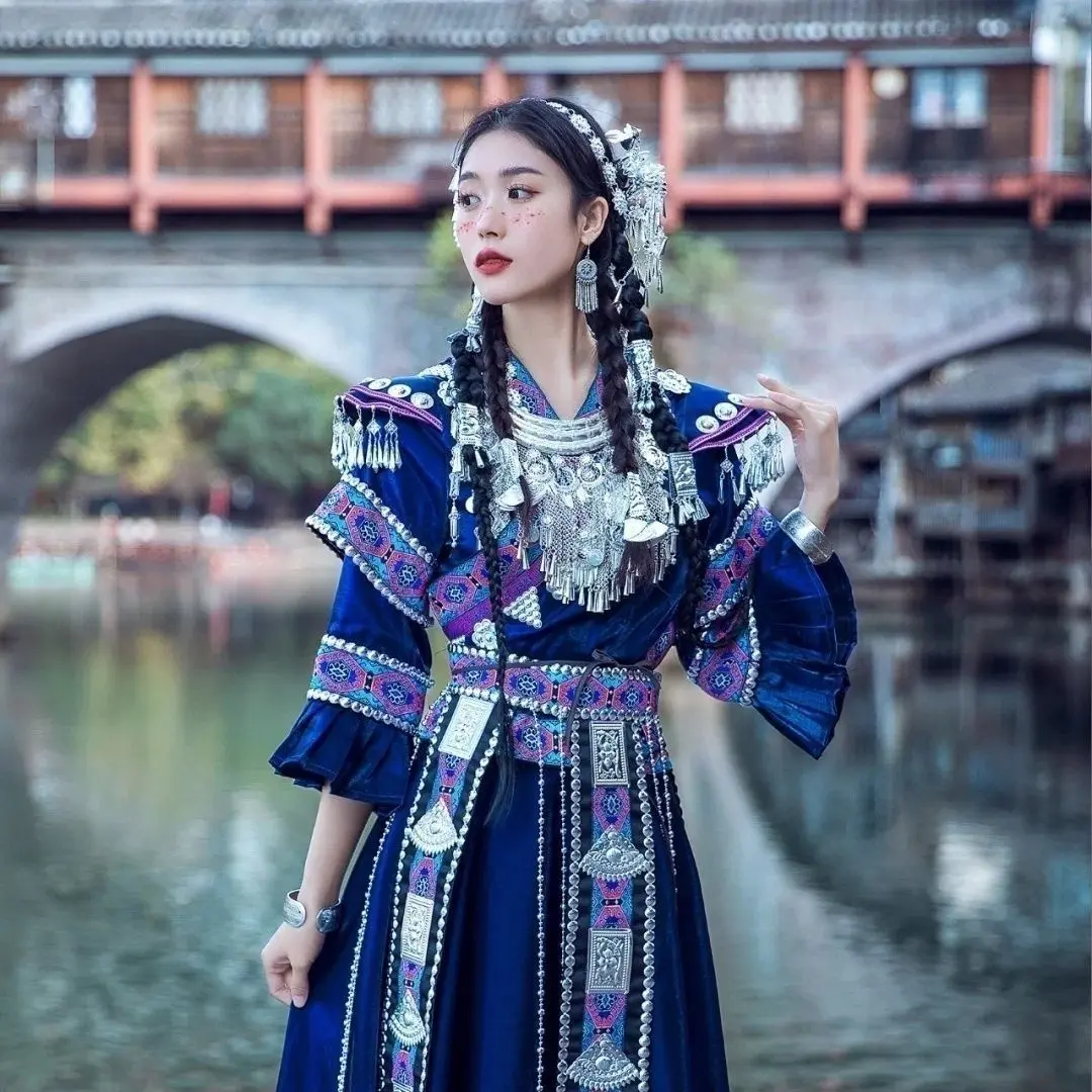 Hmong Miao Women's Embroidered Photo Shoot Styling Set - Vintage-Inspired A/B Styles