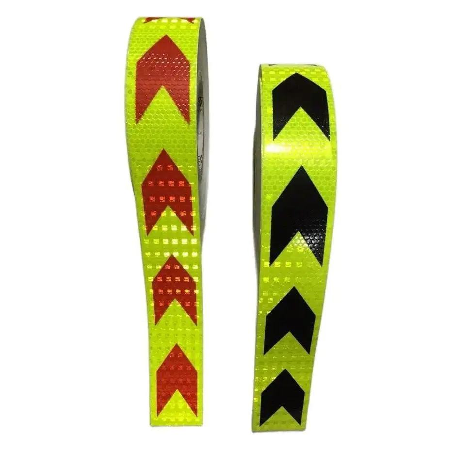 5cmx3m Self-adhesive Arrow Reflective Warning Tape Reflector Material For Roadsafety