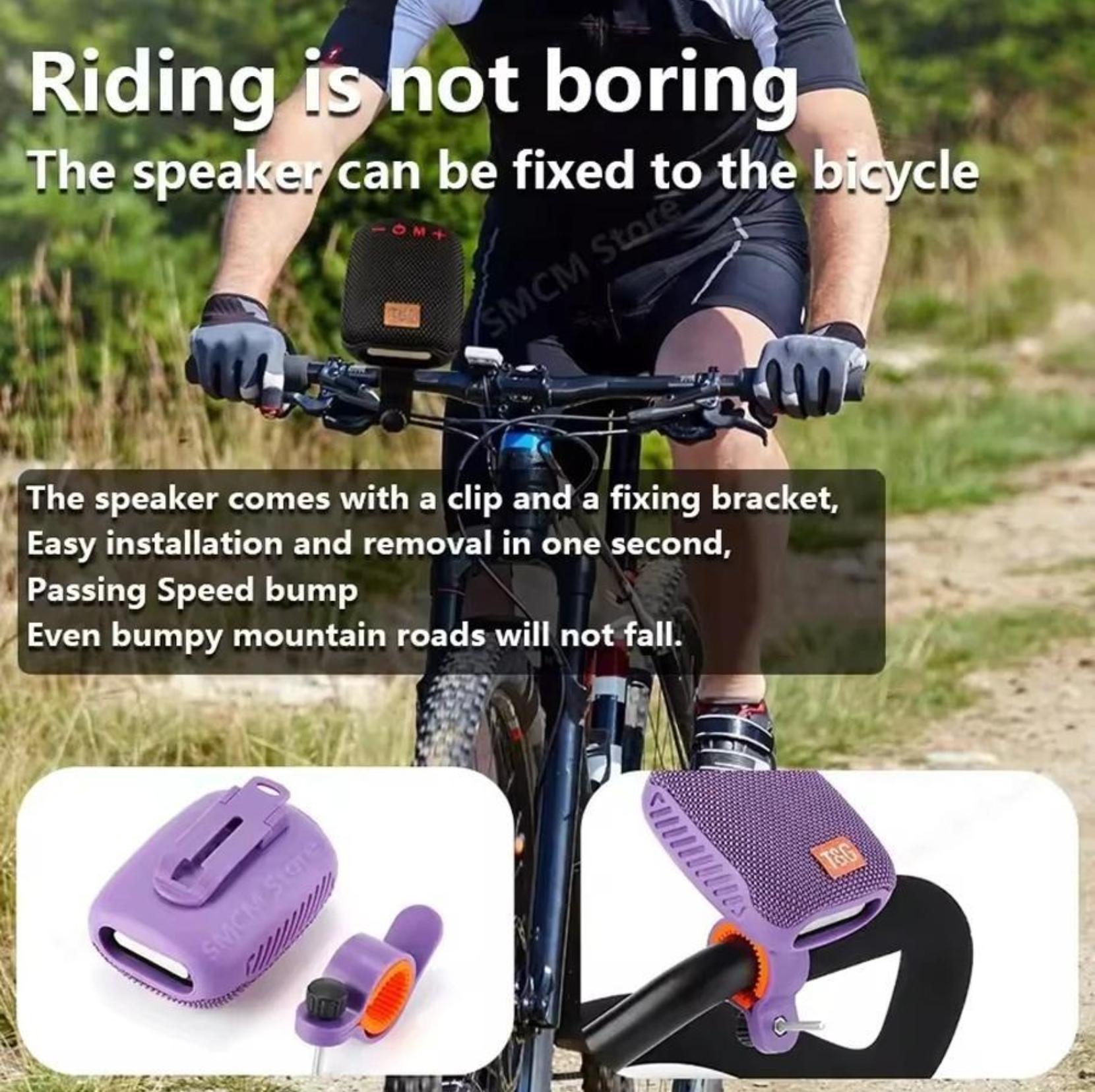 Wireless Portable Bluetooth Speaker, FM Radio Waterproof TWS Subwoofer, Mini Outdoor Loudspeaker Bass Sound Box for Bicycle Cycling, Weatherproof Music Speaker