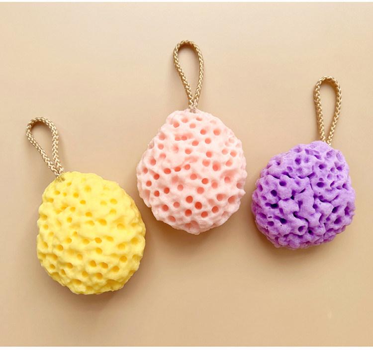 Cheese-shaped honeycomb bath sponge, extra-large soft bath brush, expands when wet to produce rich foam, durable and not easily disintegrated body exfoliator