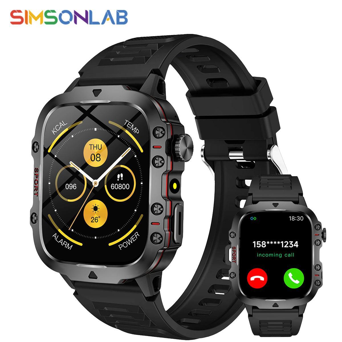 SIMSONLAB Multifunctional Smart Watch, Fashion Digital Watch with Flashlight, Sports Watch with Wireless Call Support, 100+ Sports Modes for Android and iOS