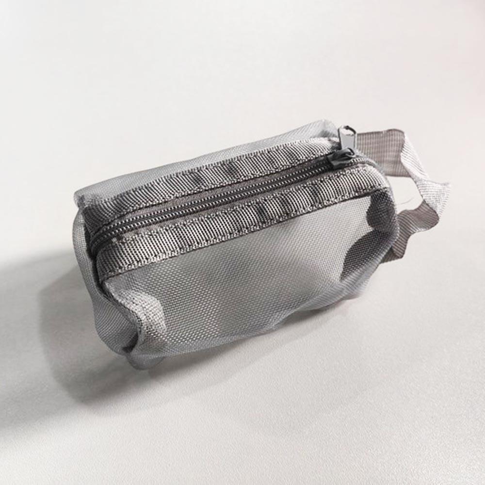 Mesh Outer Layer Cable Storage Bag, 1 Count Portable Small Carry-on Bag for Data Cable & Charger, Makeup Bag, Travel Dorm Cable Organizer, Travel Organization Pouch