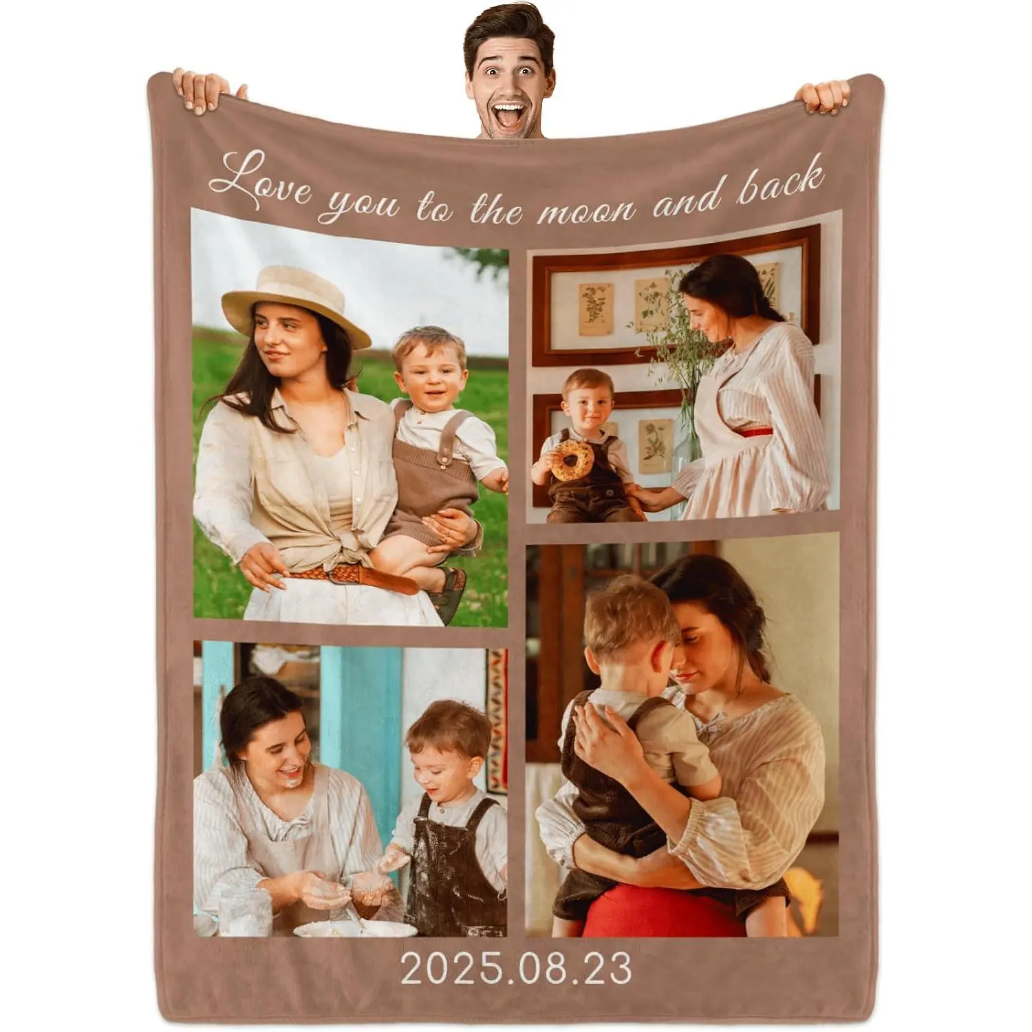 Sparklove Custom Blanket with Photos, Personalized Blankets with Picture, I Love You Girlfriend Boyfriend Couples Gifts, for Birthday Christmas Women Men Adult Kids Mom Dad Wife Husband