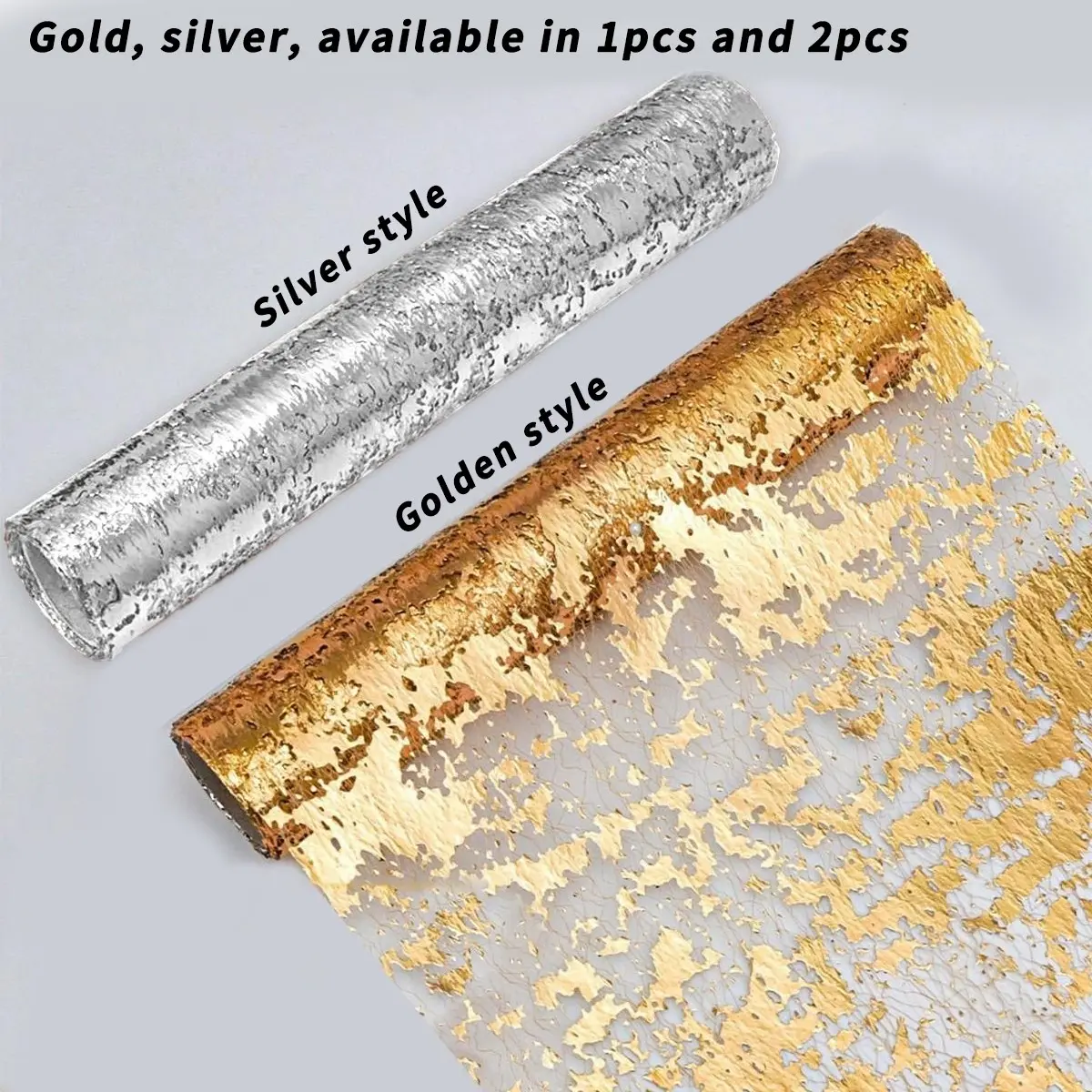 Table Runner, Sparkling Metal Mesh Tablecloth Roll 28cm X 275cm, Party Decor for Weddings, Birthdays, Events