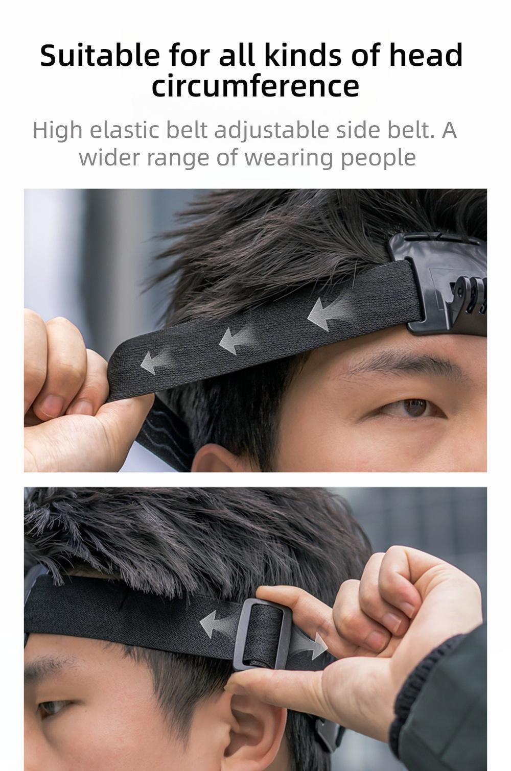 Camera Headband Head Strap Fixed Bracket for GoPro 13/12 Insta360 Sports DJI Action 5Pro/4/3 Ace Pro 2 Accessories First Angle