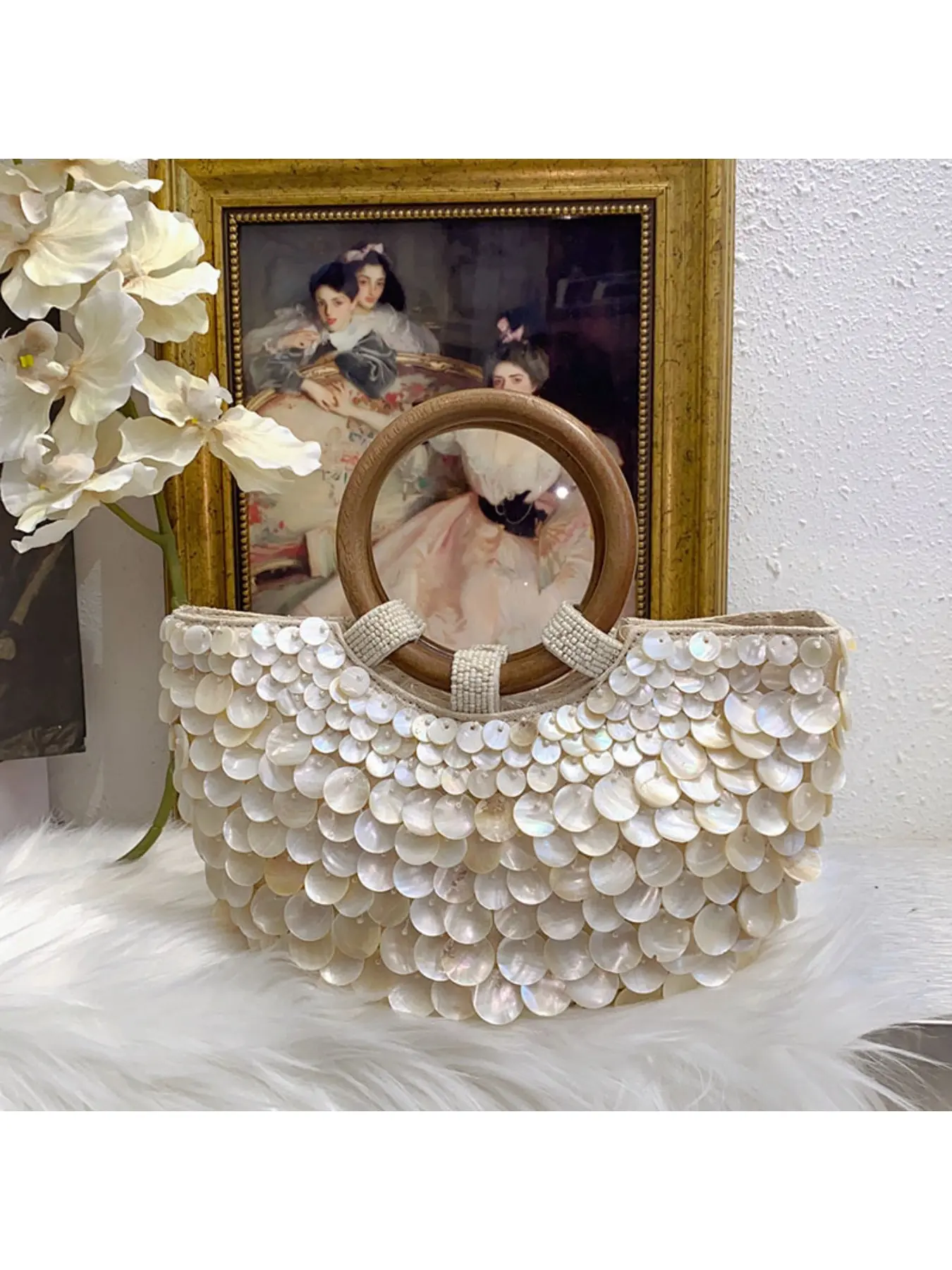 Handmade Ocean Shell Style Women's Bag, Beaded Shell Handbag, Summer Tote, Fashion Unique Accessory, Casual Shoulder Bag