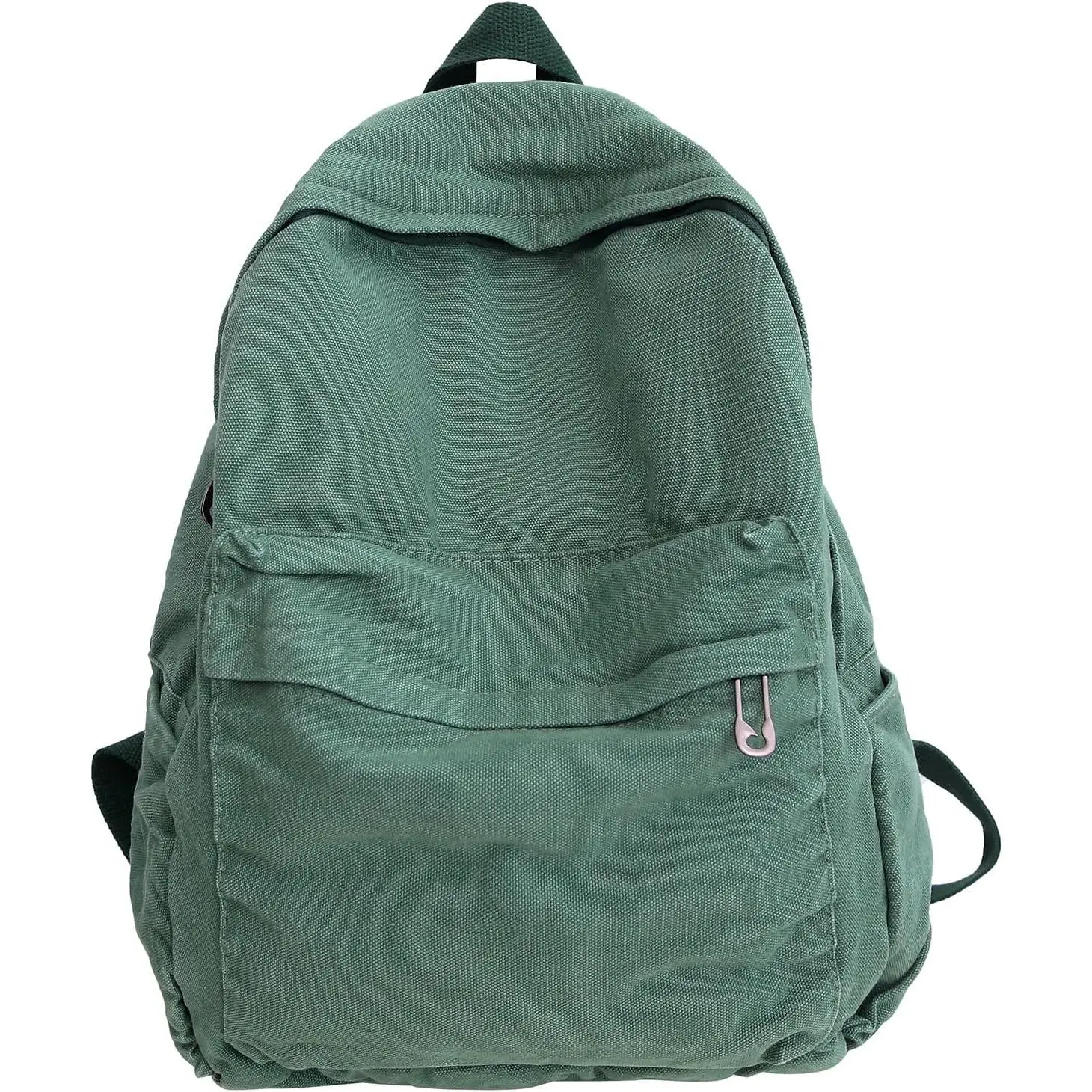 Canvas Backpack for Women Grunge Hippie Cute Boho School | Green Casual Y2K Aesthetic Backpacks