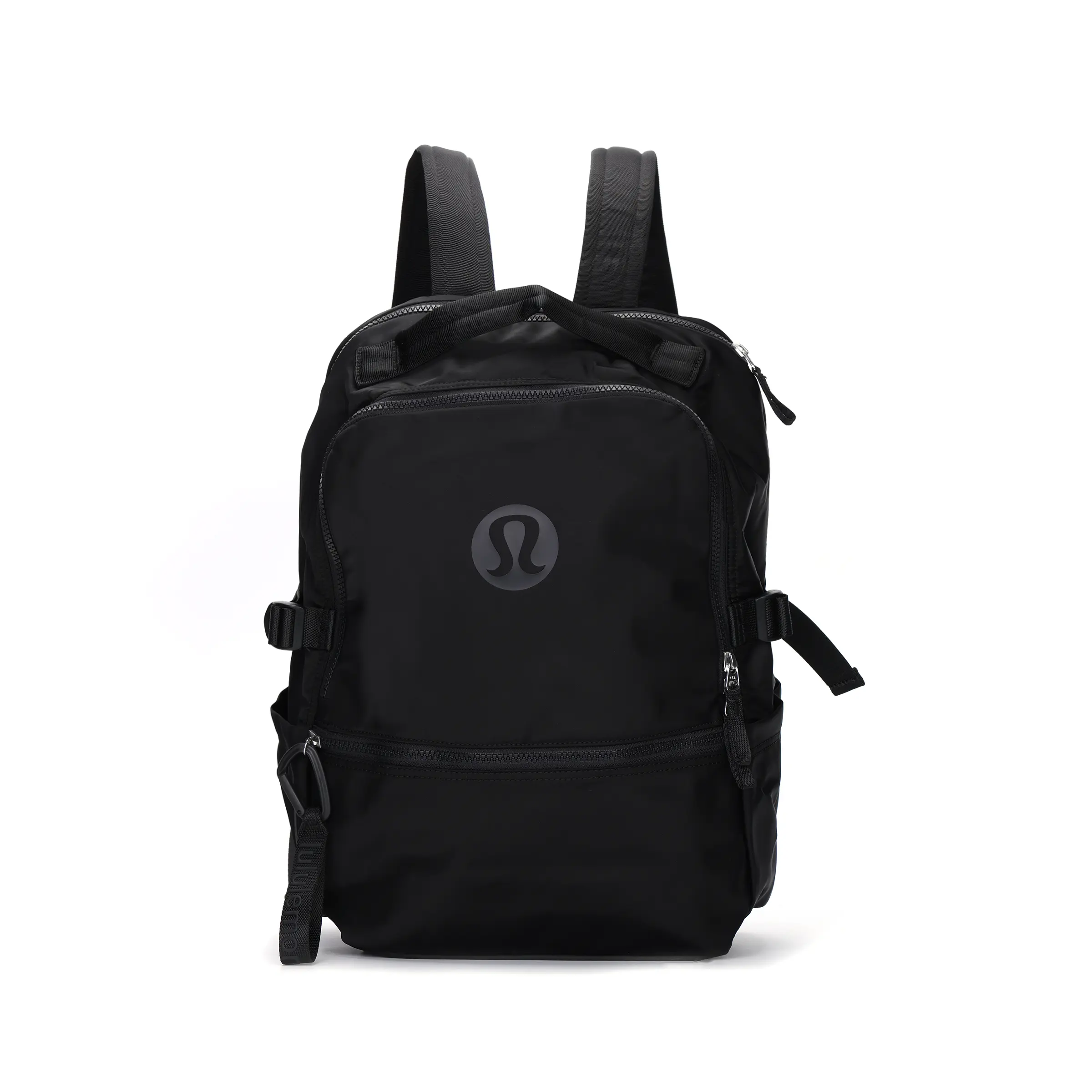 Lululemon NEW CREW 22L Backpack – Unisex Nylon Laptop Bag with Logo Zip Closure in Black and Graphite Grey