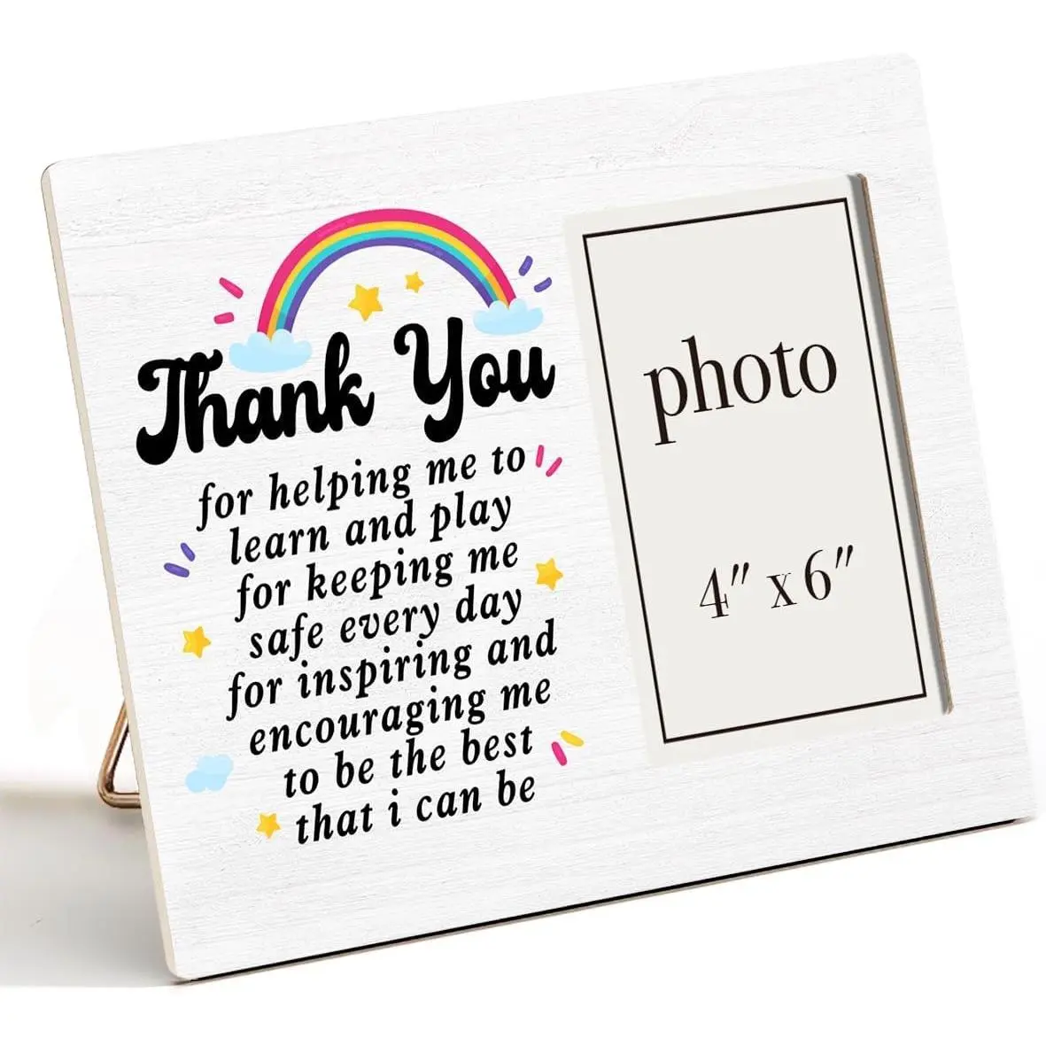 Thank You Teacher Gift Wood Picture Frame 4x6 Inch Photo Frame - Teacher Appreciation GiftGift