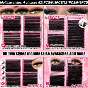 Large-capacity Slender Soft False Eyelashes, Cosmetic False Lashes, Multi-functional Eyelash Book 60D-150D, Natural Thick Eyelash Clusters, 8mm-16mm, DD Curled Lashes, Daily Makeup, Easy Diy Eyelashes, Diy Eyelash Extensions, Beginner-Friendly, Reusable
