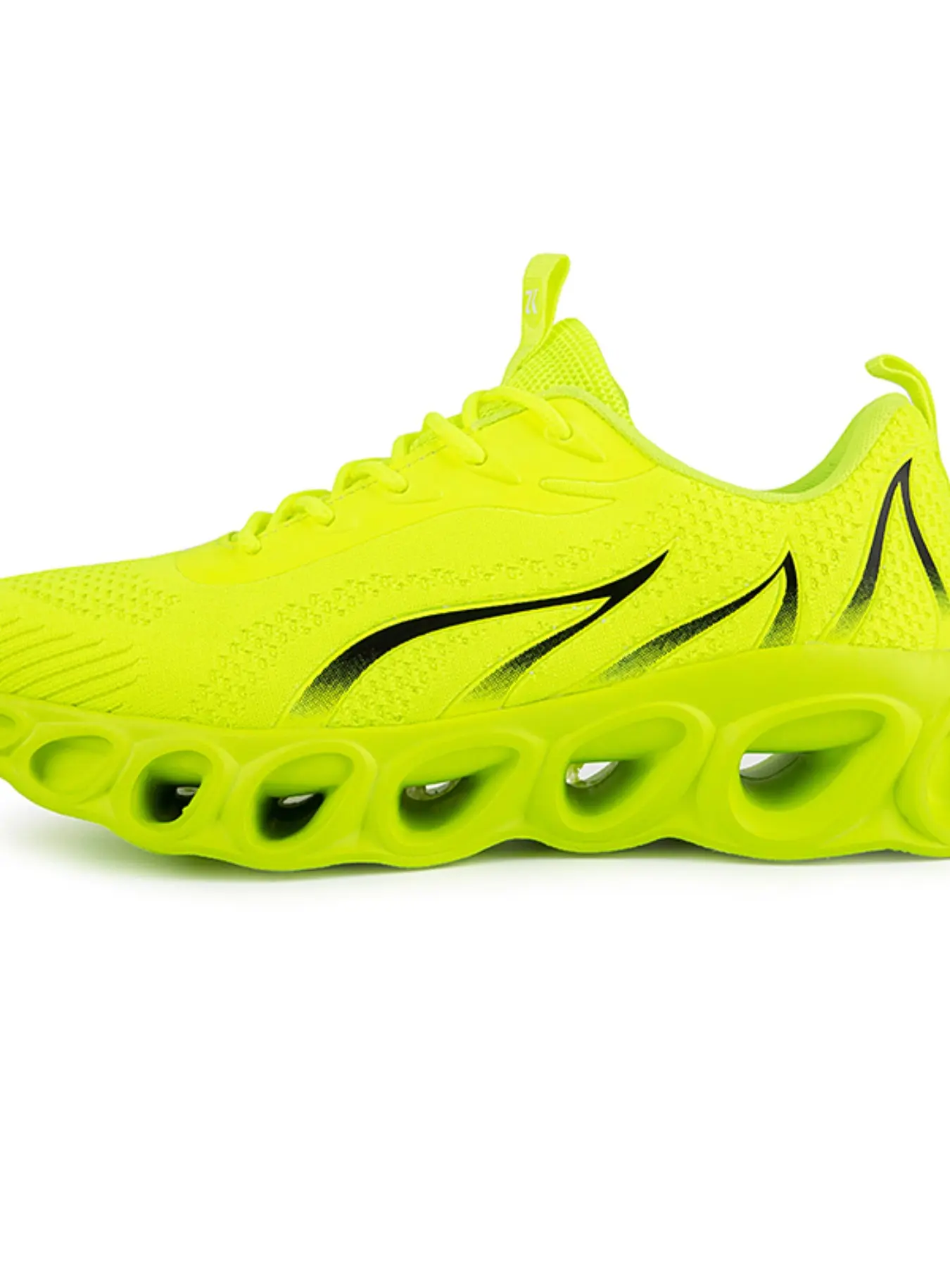 Fashion Plus Size Flyknit Couple Flame Sports Shoes, Workout Sneakers, Mesh Running Shoes, Unique Elastic Eva Sole, Casual Breathable Outdoor Athletic Running Shoes, Sneakers