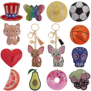 Puffy Rhinestone-Covered Cute Keychain, Multipurpose Bag Accessory for Daily Key Storage, Purse & Casual Backpack Embellishment