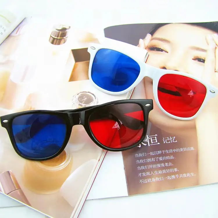 Anaglyph 3D Glasses for Adults, Classic Lightweight Plastic Frames with Rivet Accents, Red/Blue Lenses for TV, Movies & Gaming, Accessories, Home Movie, Unisex Fit, Classical Look