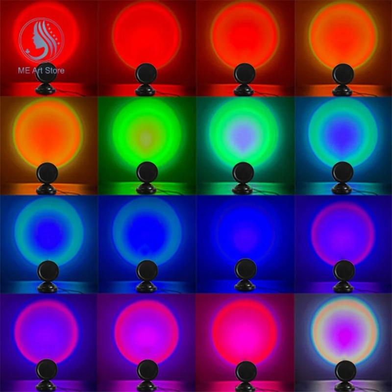 1pc-The new sunset light comes with earbuds and remote control in 16 colors Customized version
