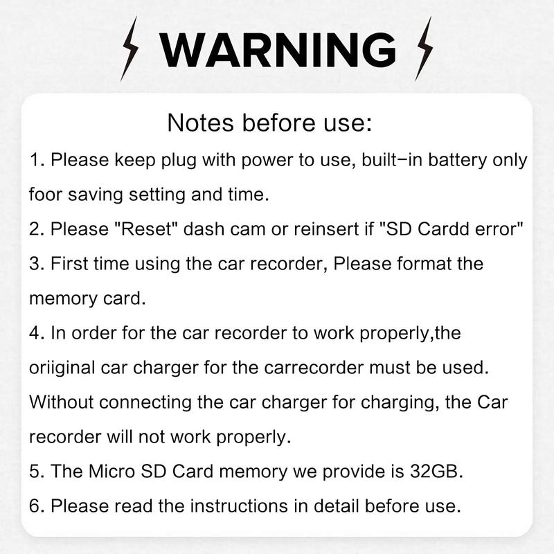 1080P HD Car DVR, Car DVR with 32GB Memory Card, Car Driving Recorder with Night-Vision Function, Video Recording Car Camera, Compact Mini Automotive Camera, Vehicle Police Dashcams