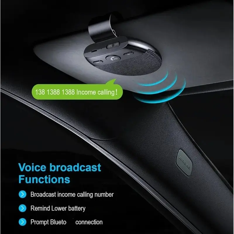 Tus Bluetooth car phone device, suitable for Ford Bronco Sport 2021 - 2025 models. Hands-free car Bluetooth speaker set, with sunshade clip-type speaker bracket, voice assistant, rechargeable car audio system, car audio upgrade equipment