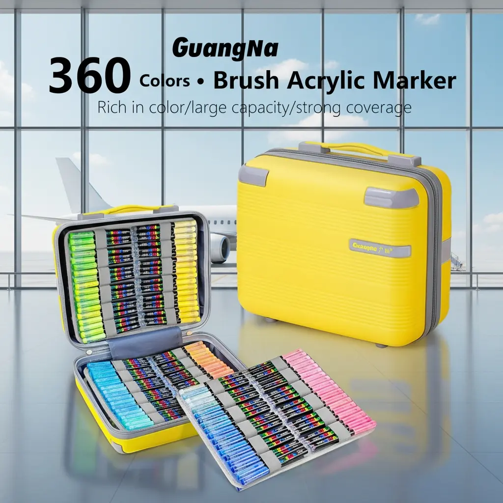 360 Color Acrylic Paint Soft Tip Marker Set, Brush Marker Pen, Art Marker Pens, Waterproof Quick-Dry Markers, for Creative DIY Drawing & Graffiti, Art Stationery Gift
