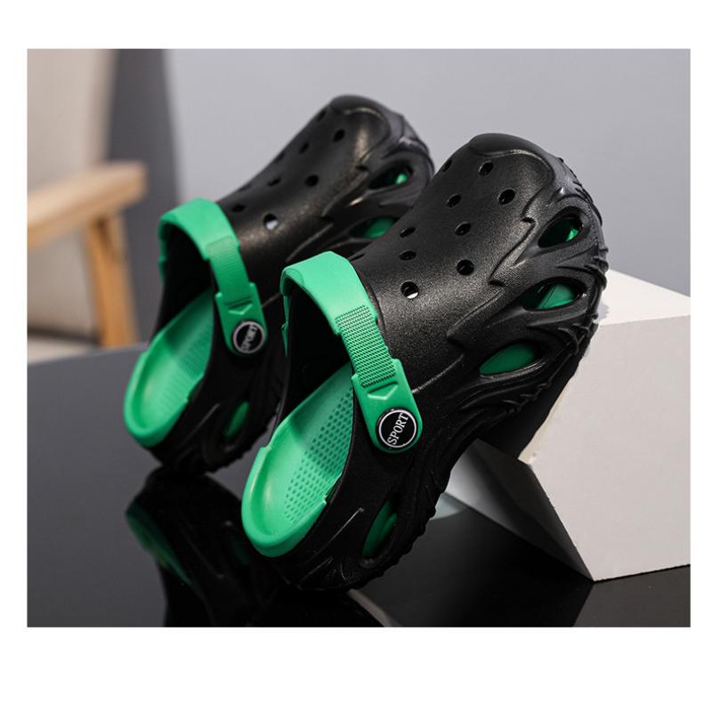 Boys' Hole Shoes Summer New Style Bag-toe Slippers For Children 6-15 Years Old Big Children's Sandals Wearing Outside And Stool-stripping kids  clogs