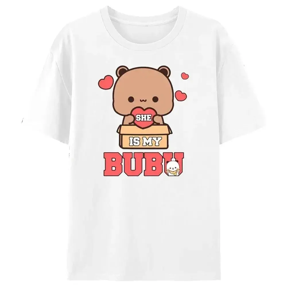 Bubu Dudu Matching Couple Sweatshirt Cute Anniversary Gift Clothing Men Women Daily Life Casual Cotton Tshirt Couple Bear Tee