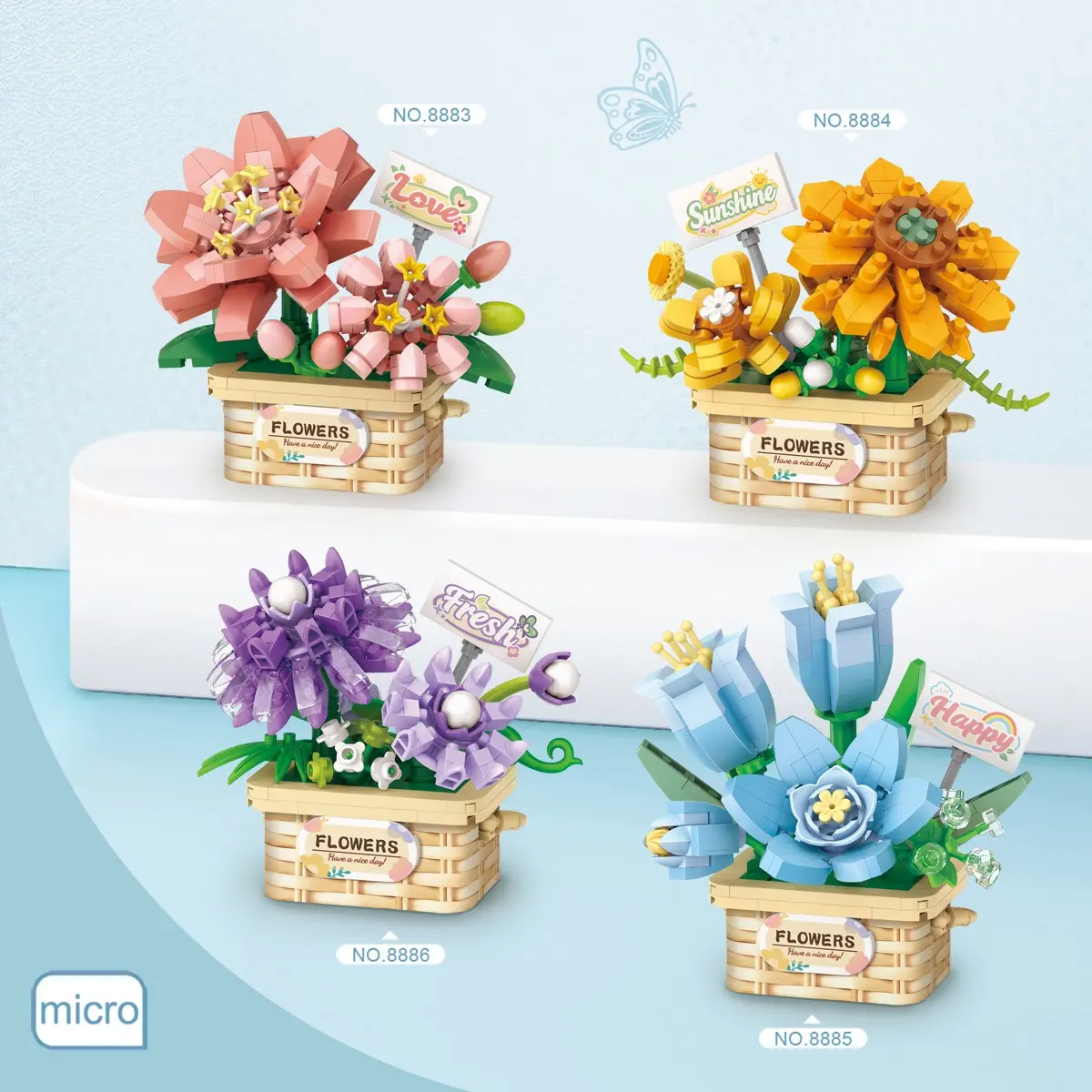 2026 New Small Particle Building Blocks, Eternal Flower Basket, Rose Succulent Planter, DIY Puzzle Toy, Valentine's Day Gift, Festival Decor Gift