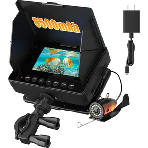 Underwater Fishing Camera, 4.3" HD 1200TVL Fish Finder Camera with 98ft Cable, 8500mAh Battery, 3X Zoom, 6 White & 6 IR LEDs  Ice Fishing, Sea & River, Portable Video Aquarium Camera(Easy to Use)