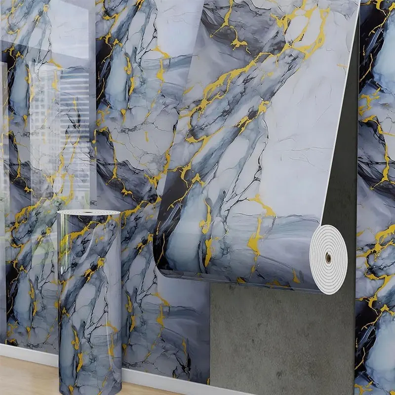 1 roll of wall stickers, self-adhesive marble tear-off tile stickers, marble pattern facing paper, waterproof and peelable wallpaper roll, Peel and stick wallpaper designs, self-adhesive PE wall panel, suitable for decorative wall stickers, Interior Walls