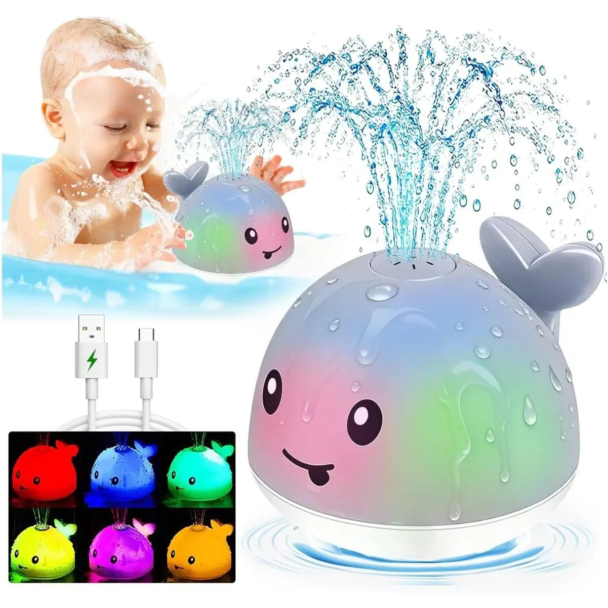 Bath Toys for Kids Ages 1-3 - Valentines Gifts Easter Basket Stuffers - 1 Year Old Girl Boy Gifts 1st First Birthday Gift - Light Up Whale Sprinkler Bathtub Water Pool Toys for Babies 6-12-18 Monthsfidget toys
