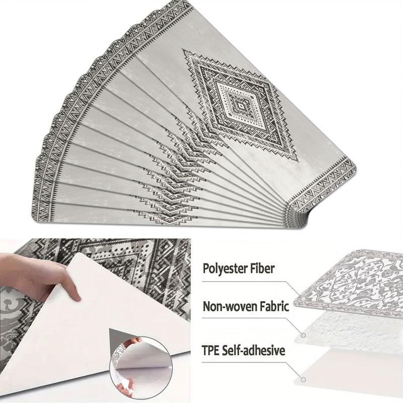 Style Geometric Diamond Print Stair Mats, Reusable Washable Home Decor, Simple Color Block Fashion, Suitable for Hallway Stairs Hotel