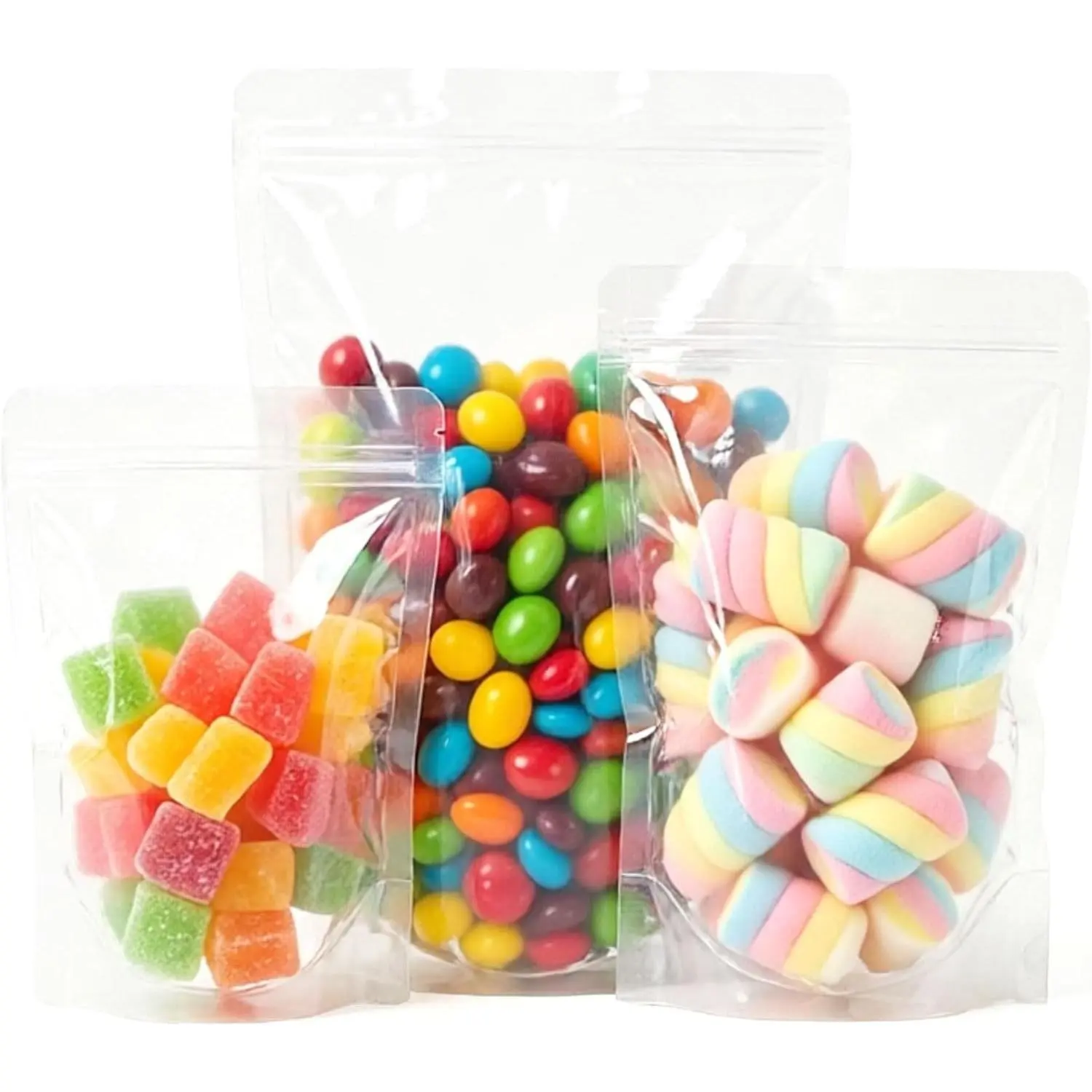 50 count Clear Stand Up  Bags Resealable Zipper Transparent Pouches Snack Packing Bag Heat Sealable  Ziplock Packaging Bags for Cookie  Small Business 3.5"x5.5"