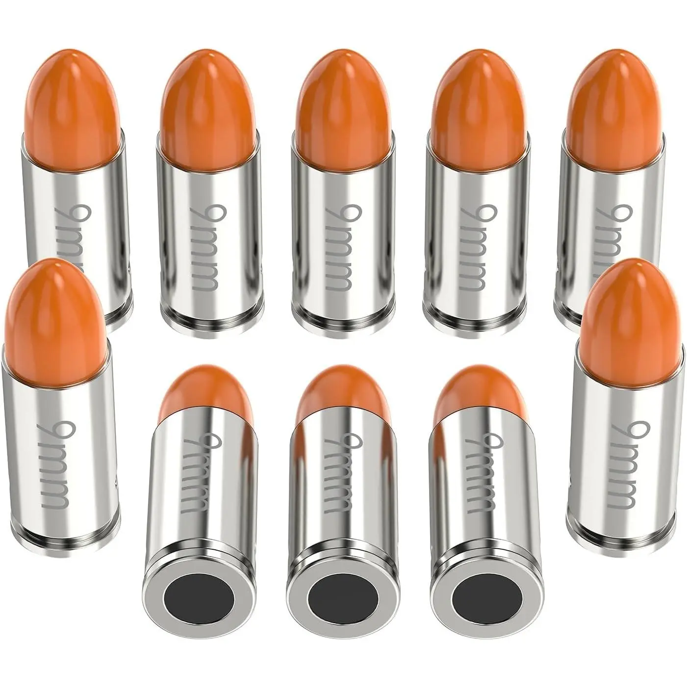 Snap Caps for 9MM/22LR/38SPL/380acp/40S&W/.45ACP Training Dummy Rounds Practice Safe Loading Firing Close to Real Weight Orange