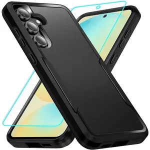 for Samsumg Galaxy S24 FE Case with Screen Protection: Heavy Duty Protective Shockproof and Scratch Proof Cell Phone case for Samsung Samsumg Galaxy S24 FE-Black