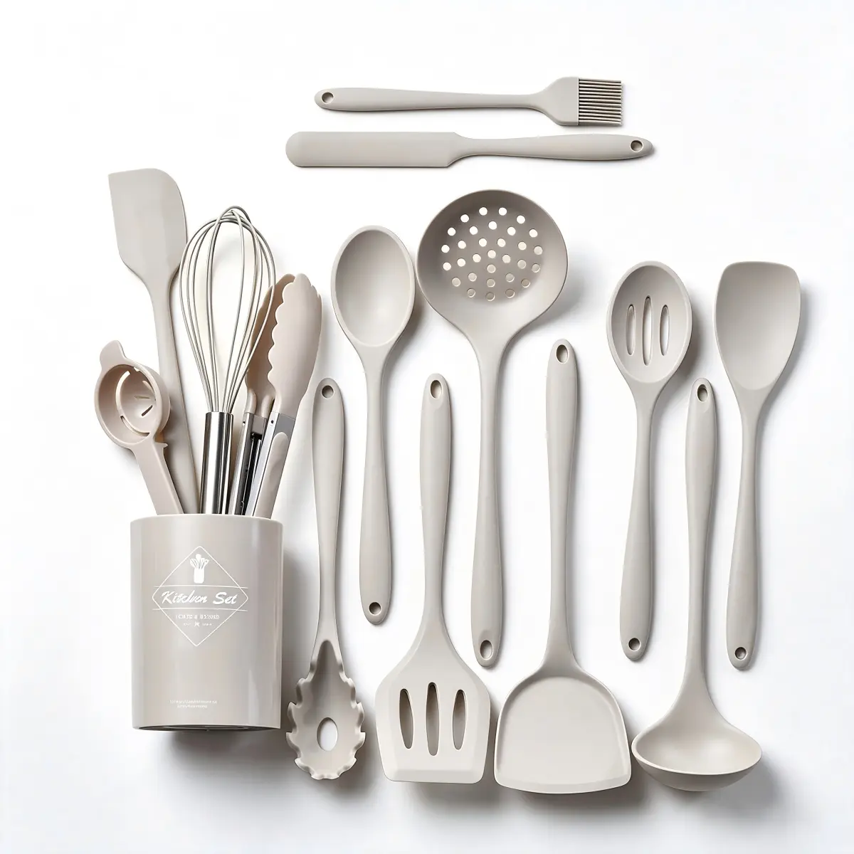 IMLUCKY 15-Pce Silicone cooking utensils Set BPA free 446°F Head Resistant Kitchen Thickened Heads, Silicone, Nonstick Dishwasher Safe for Baking Housewarming