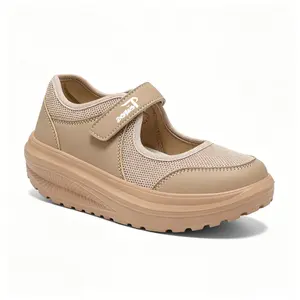 Women Mesh Breathable Athletic Shoes, 2026 Trendy Thick Sole Rocker Bottom Versatile Casual Sneakers