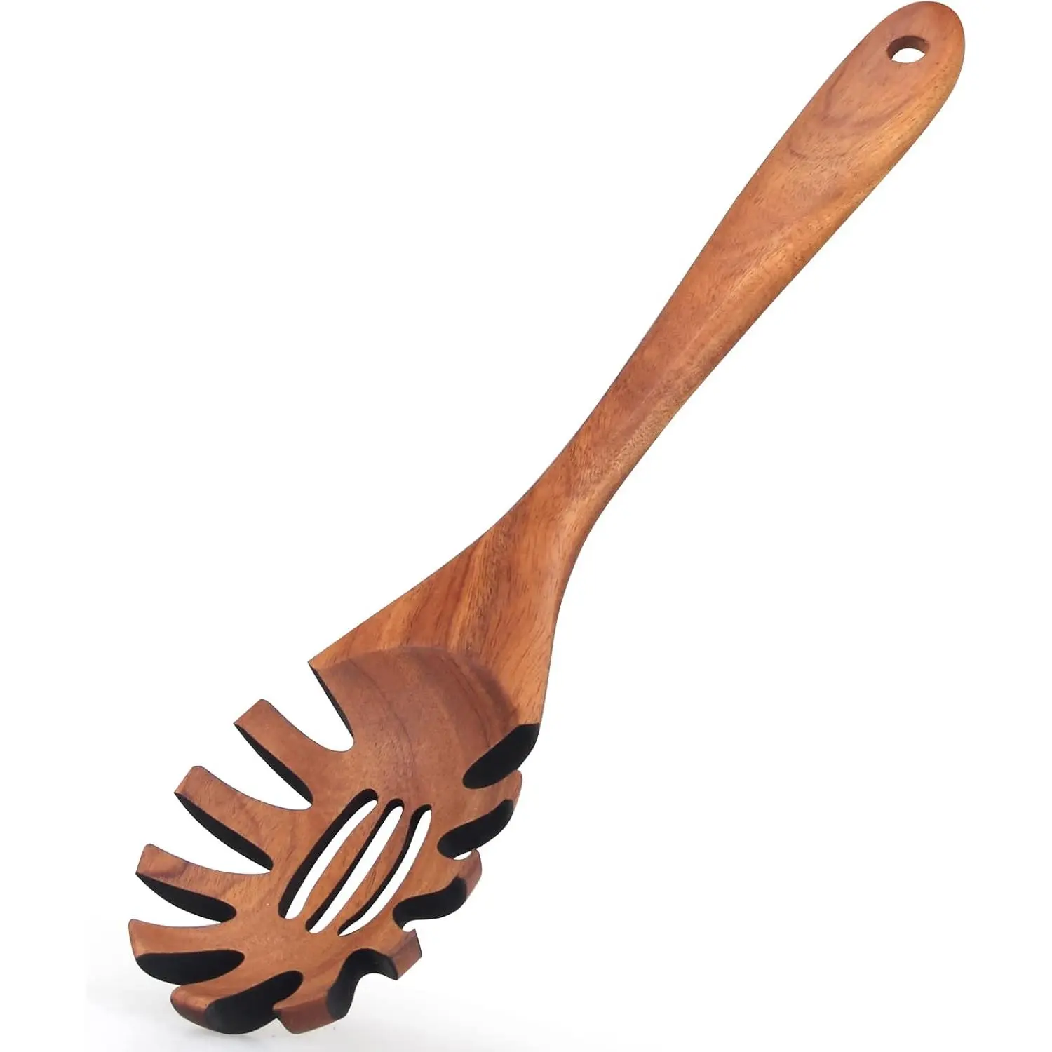 Wooden Pasta Spoon with  Spaghetti Fork Tongs 12.5 Inch Pasta Forks Serving Utensils Acacia  Spaghetti Server Spoons Ladle Pastas Spatula Kitchen Tool Spaghettis Scoop Strainer Noodle Spoon