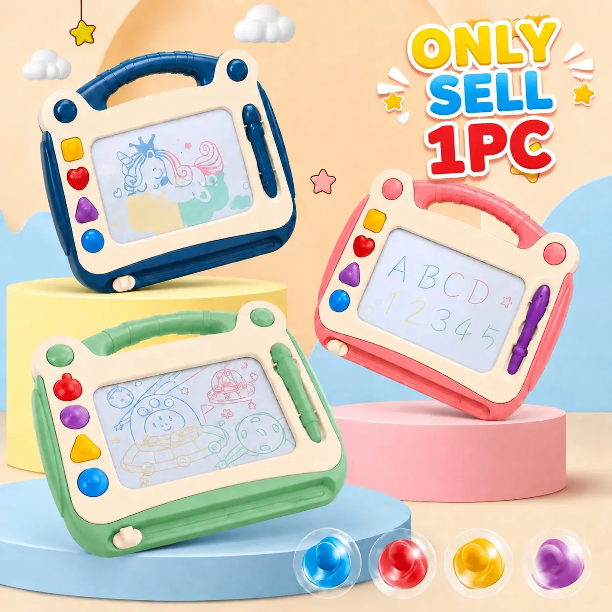 Kids Drawing Board Toy, Magic Doodle Writing Tablet, Reusable Erasable Sketch Pad, Creative Art Learning Toy, Montessori Educational Toy