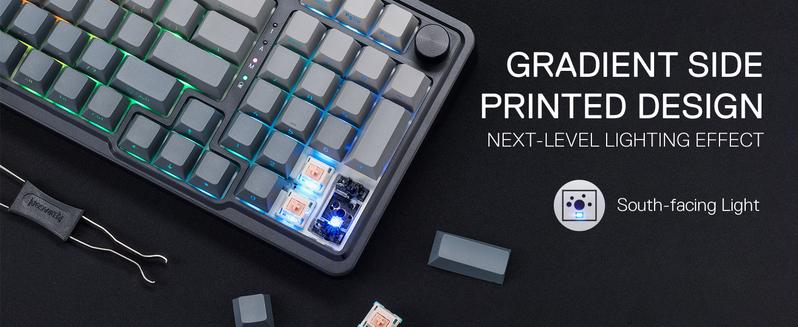 Redragon K686 PRO 98 Keys Wireless Gasket RGB Gaming Keyboard, 3-Mode PBT Mechanical Keyboard w/Hot-Swap South-Facing RGB Socket, Dedicated Knob Control & 5-Layer Noise Dampening, Gradient PBT Keycaps