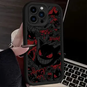 Gengar Graffiti Silicone Smartphone Case - Animal-Themed Cellphone Accessory for iPhone 17 Air,16,16E,15,14,13,12,11 Pro Max,X,XS,XS Max,XR,SE 2020,SE4,7,8 (Handheld Device Compatible)