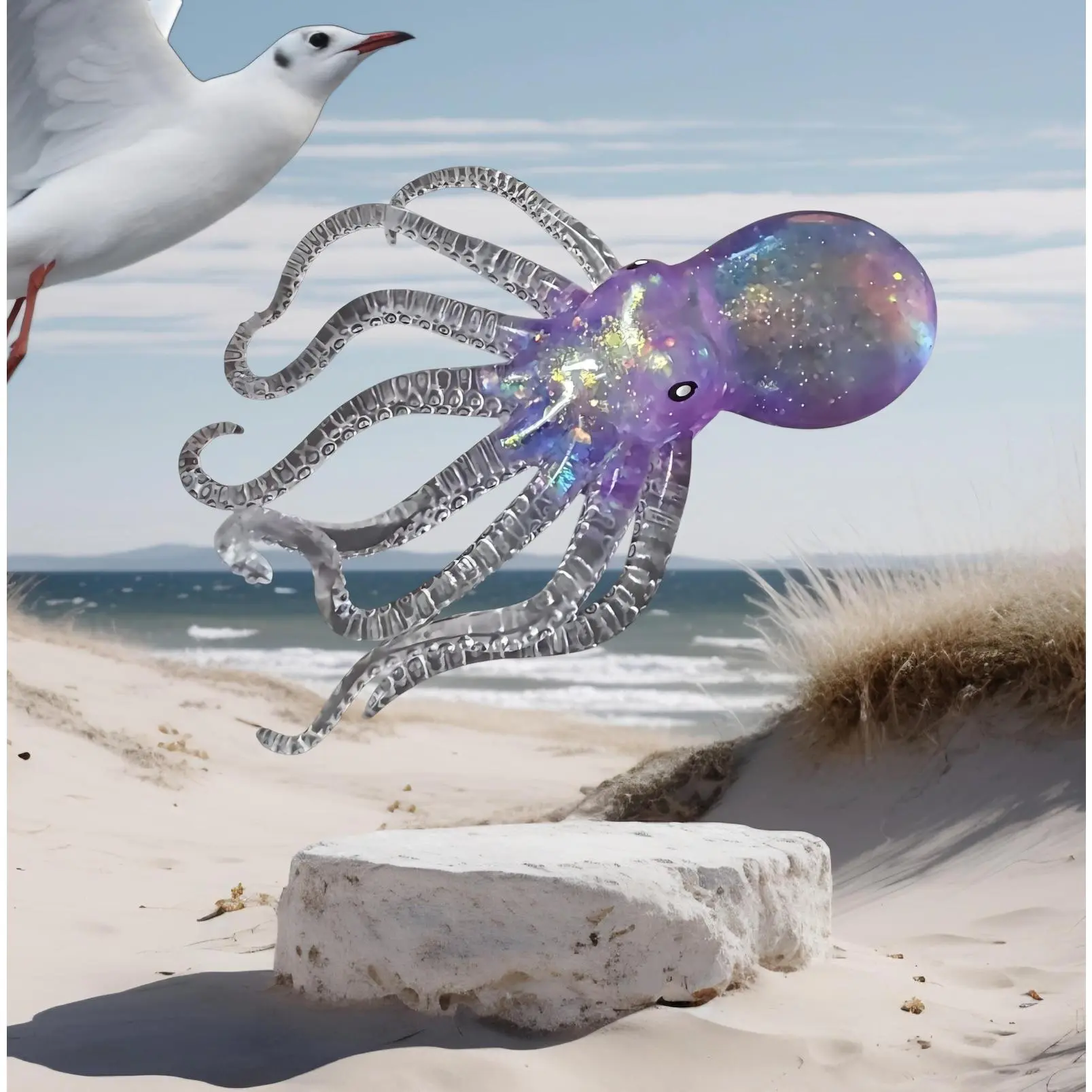 Large Squid Sugar Filled Squishy | Super Satisfying Sensory Fidget Toy | Stress Relief Squish | Soft & Squeezable Sea Creature Toy