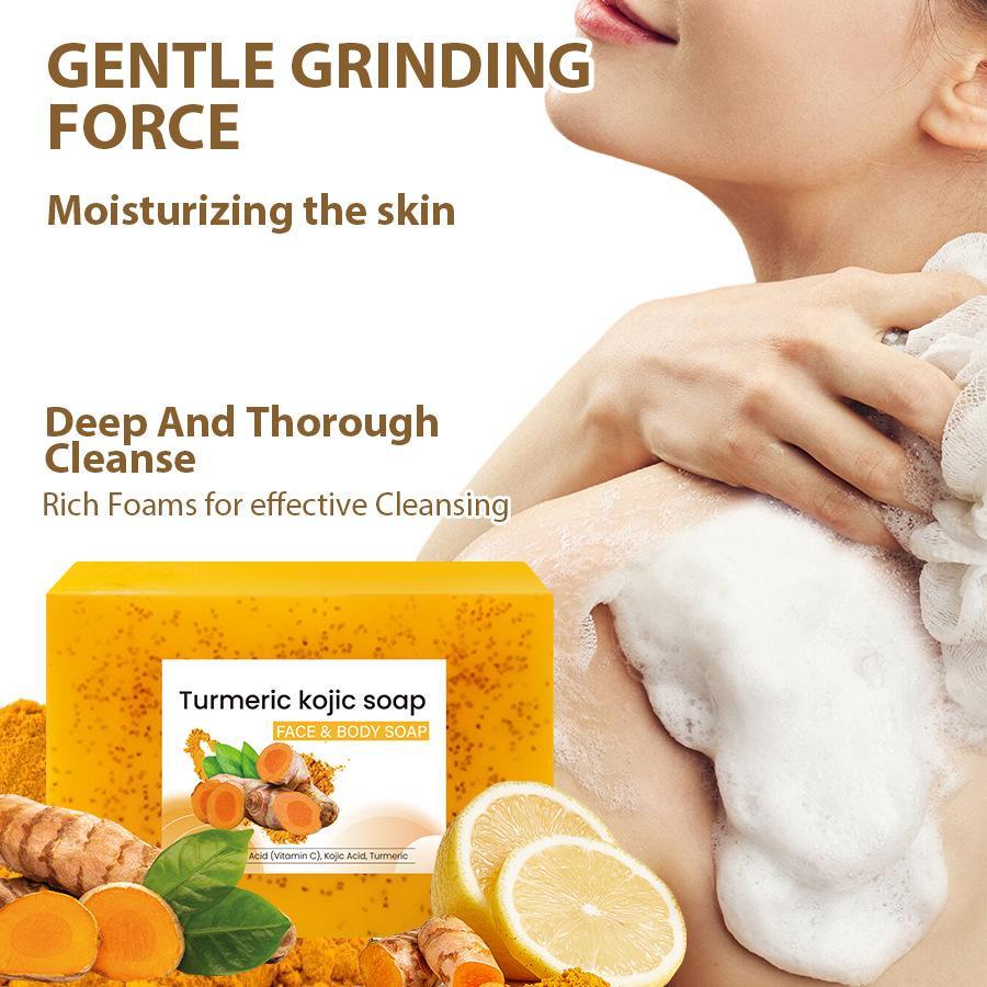 Turmeric Soap Bar, 3 Counts Deep Cleansing Skin Soap, Moisturizing Soap for All Skin Types, Body Wash & Cleansers for Women & Men, Acne, Turmeric Cleansing Soaps #GLOBAL PICKS
