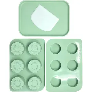 Benty Cakes – The Original Cake Puck Mold Set – Better than a Cake Pop! Make Chocolate Covered Desserts – BPA Free Silicone – Includes 1 Mold Set, 1 Plastic Tray and 1 Scraper – Green