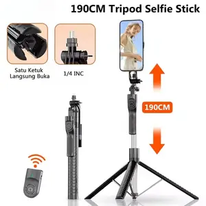 K50 Adjustable Phone Tripod Monopod, 74.8 Inch Extendable, 360 Rotatable, Bluetooth-compatible Remote, Portable, Foldable, Live Streaming Compatible